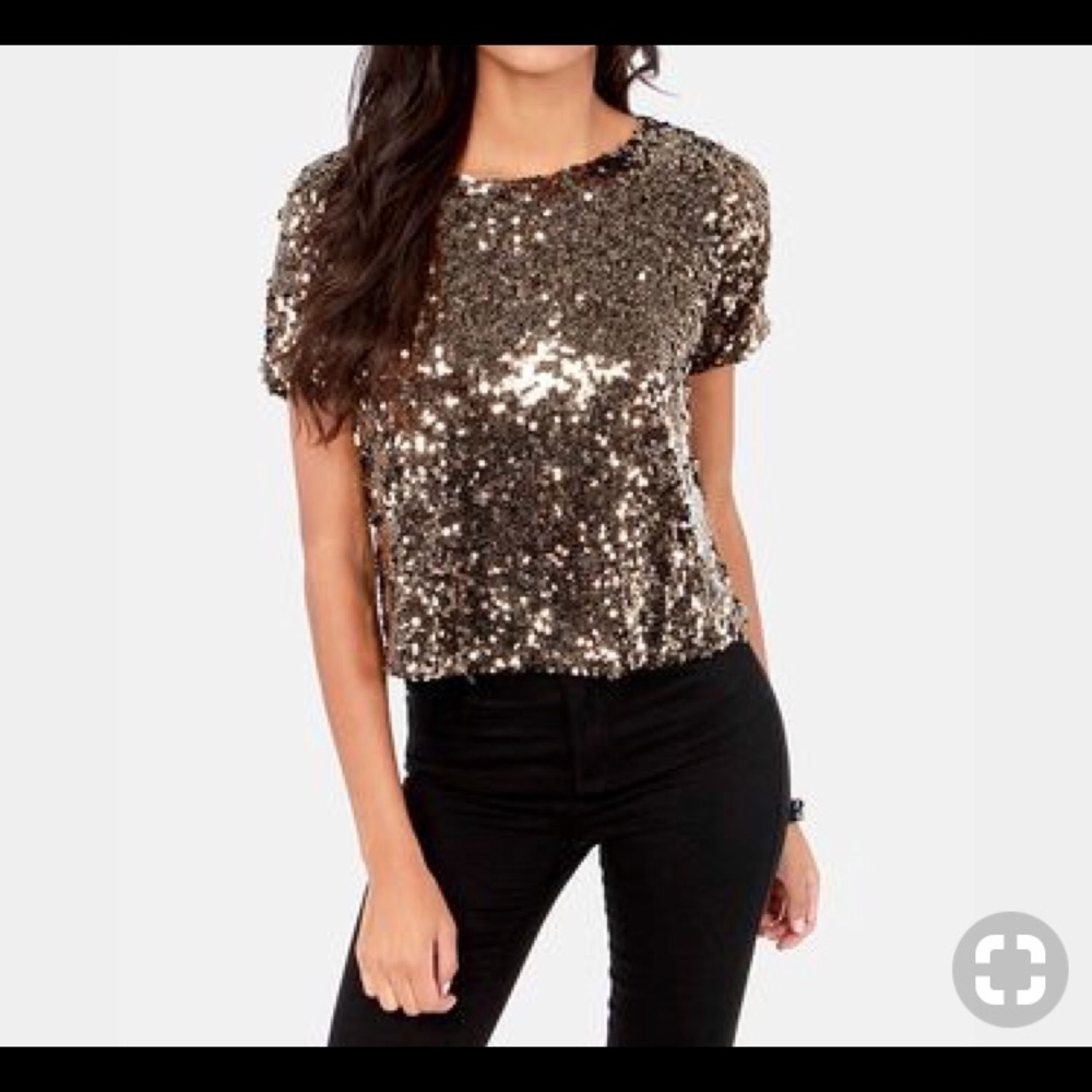 Holiday shirt sequin crop top